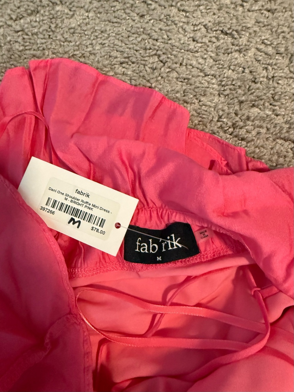 fab'rik Hot Pink Ruffle One-Piece - Picture 3 of 3